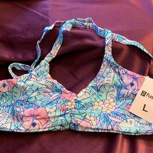 Large fused bikini top pastel colors.nwt
